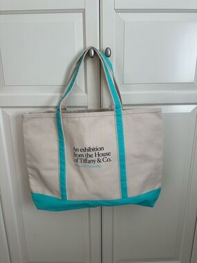 Tiffany & Co. Ivory Canvas Tote with Tiffany Blue Trim